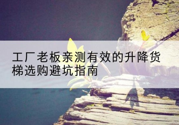 包河升降货梯怎么选-工厂老板亲测有效的升降货梯选购避坑指南